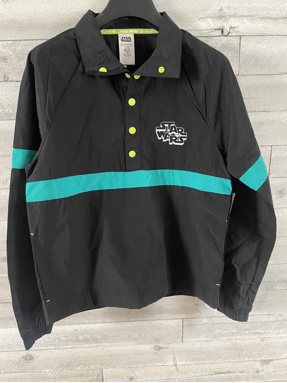 Star Wars Black Pullover Raincoat with Teal Stripe